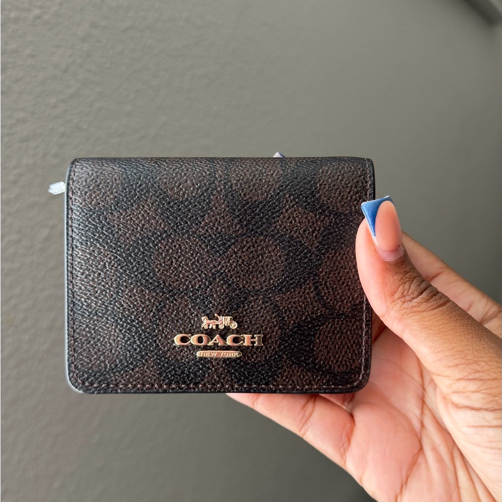 COACH Mini Wallet On A Chain In Signature Canvas